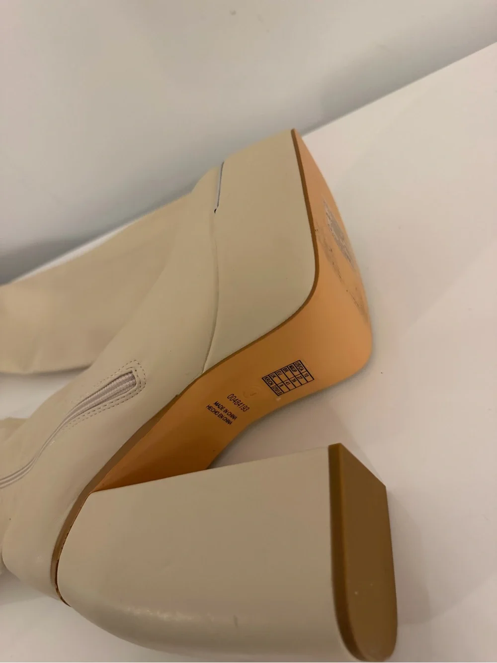 Cream Knee-High Platform Boots - Women's Fashion Boots